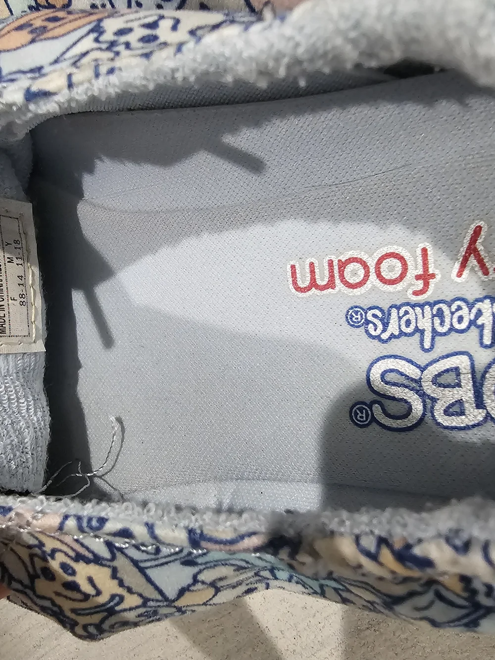 Skechers BOBS For Dogs Womens White Blue Canvas Memory Foam Sneakers Size 6.5